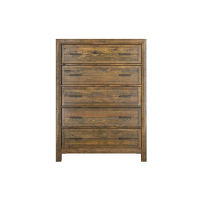Pine Valley 5-Drawer Chest Caramel Brown