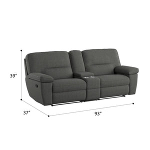 Alberta Modular Reclining Console Loveseat Charcoal Gray