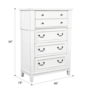 Stoney Creek 5-Drawer Chest Weathered White