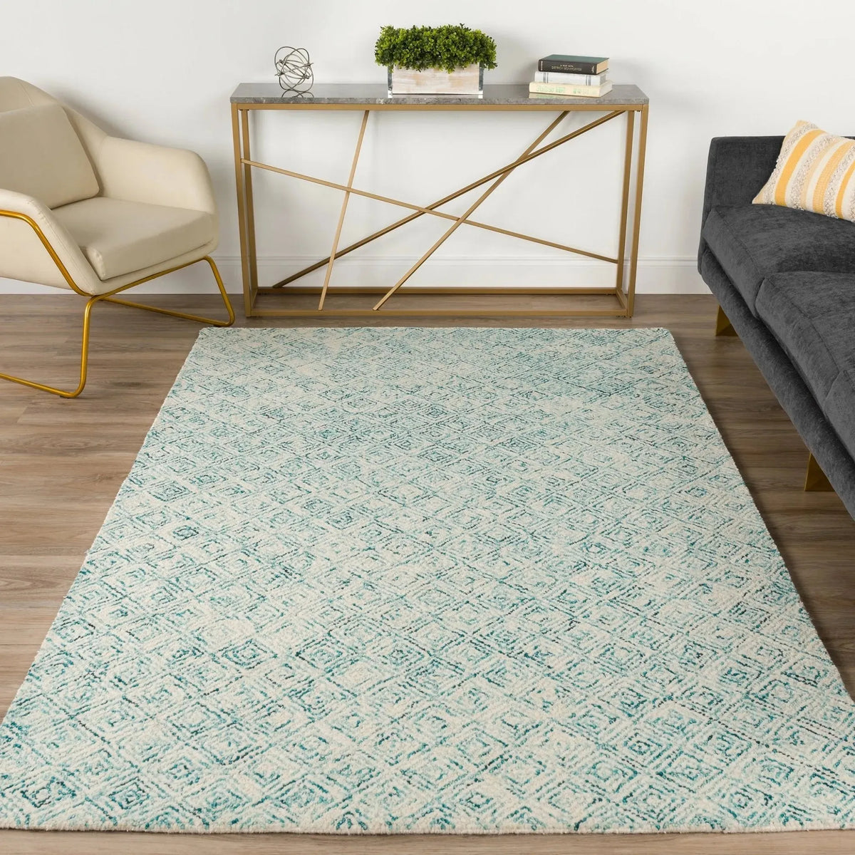 Zoe ZZ1 Teal Rug