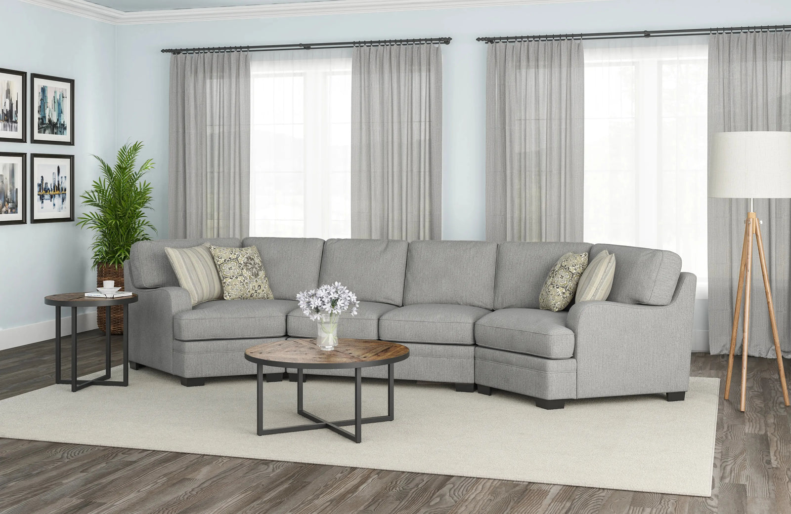 Analiese Cuddler Sectional Dove Gray