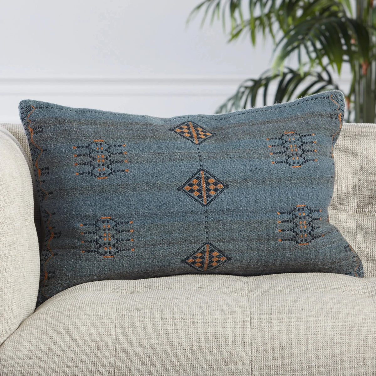 Puebla PUB02 Dark Blue/Gold Pillow
