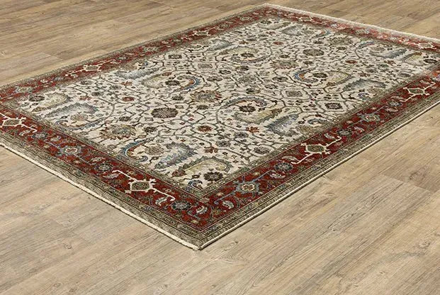 Aberdeen 144D Cream/Red Rug