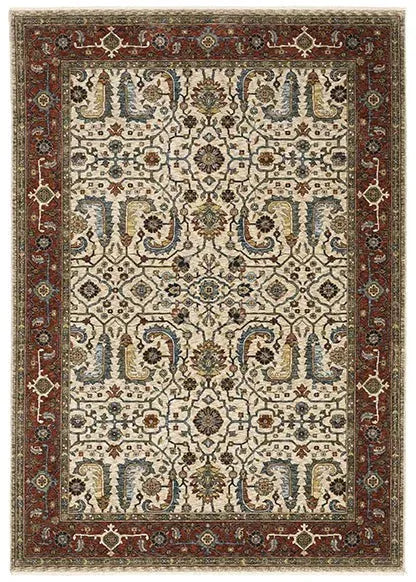 Aberdeen 144D Cream/Red Rug