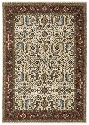 Aberdeen 144D Cream/Red Rug