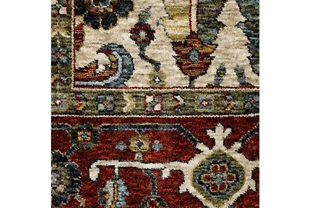 Aberdeen 144D Cream/Red Rug