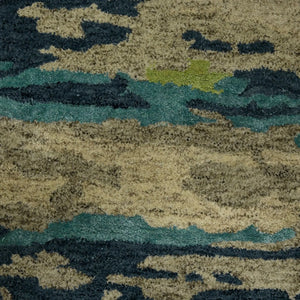 Abstract ABS-2 Blue/Beige Rug