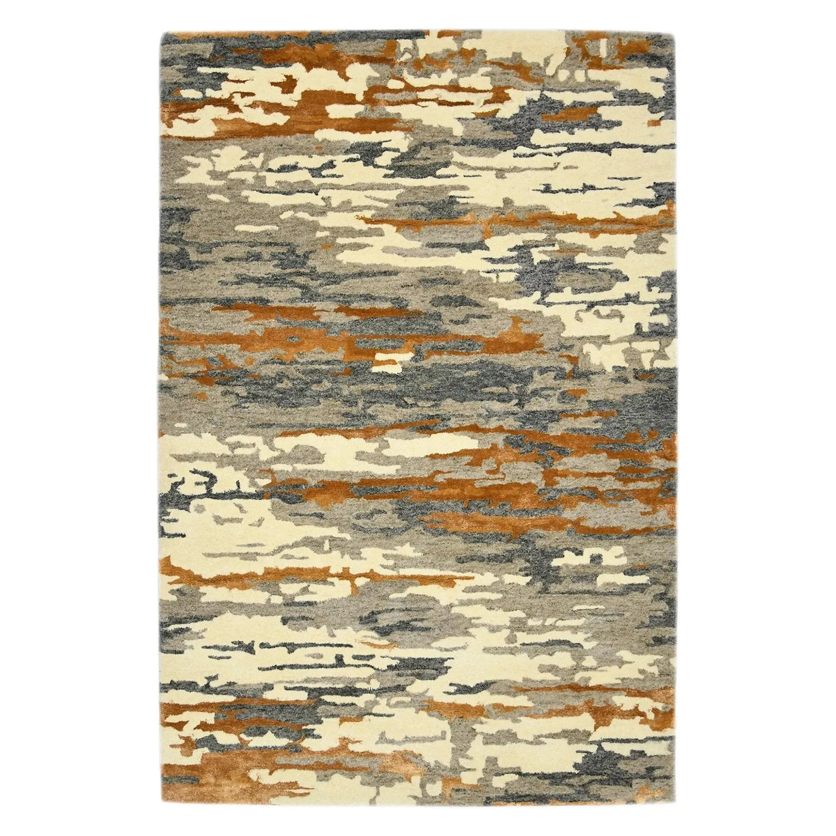 Abstract ABS-3 Orange/Grey Rug