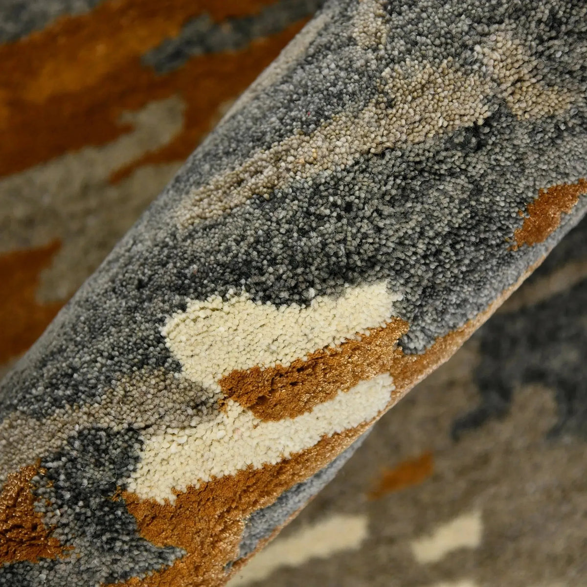 Abstract ABS-3 Orange/Grey Rug