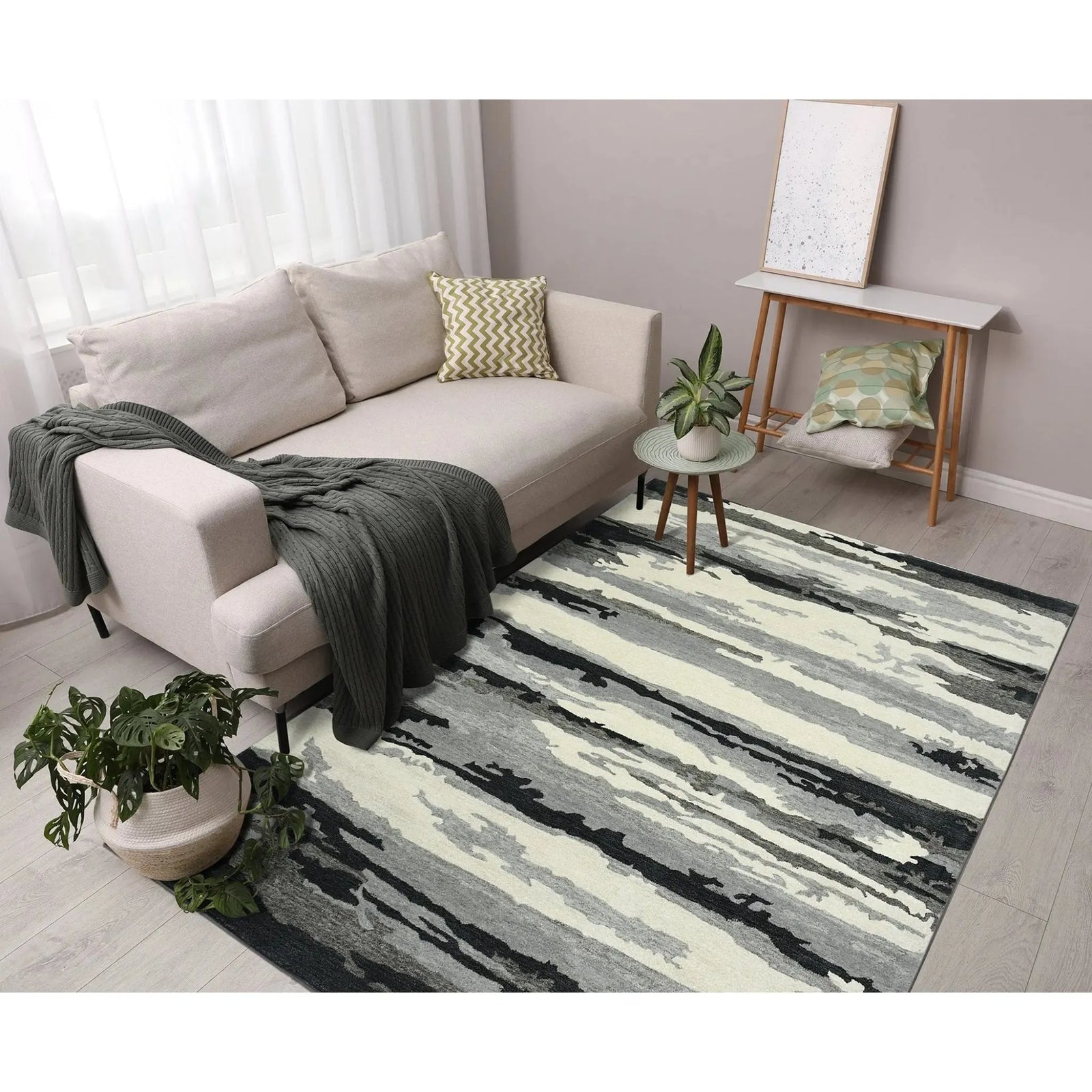 Abstract ABS-6 Dark Grey Rug
