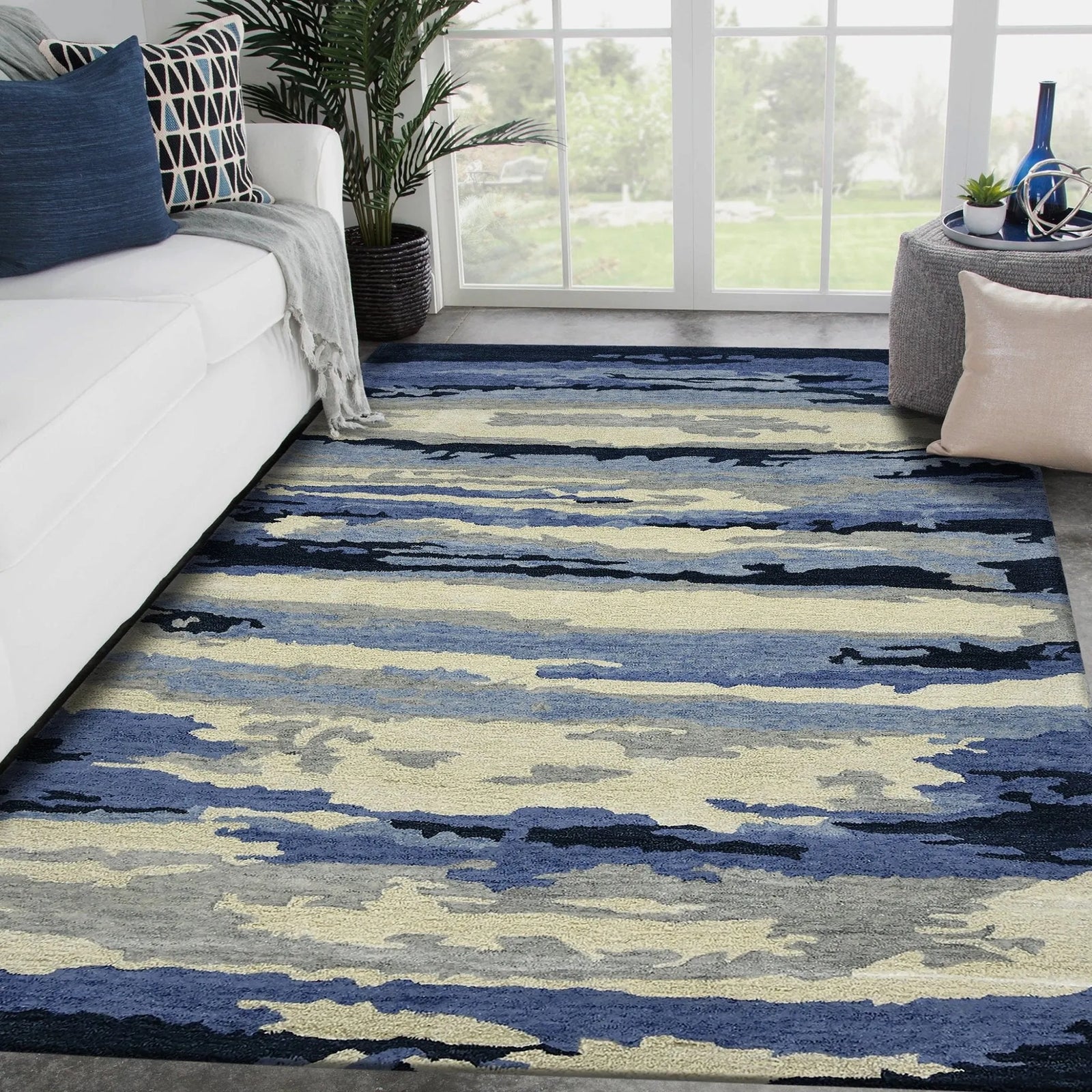 Abstract ABS-7 Blue/Ivory Rug