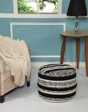 Accented Noir LR99718 Pouf