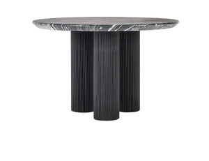 Adrian 47" Outdoor Round Dining Table Black