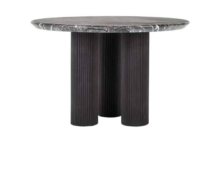 Adrian 47" Outdoor Round Dining Table Black
