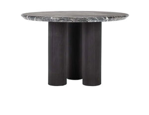 Adrian 47" Outdoor Round Dining Table Black