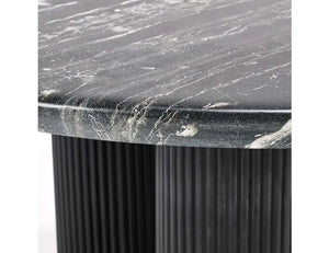 Adrian 47" Outdoor Round Dining Table Black