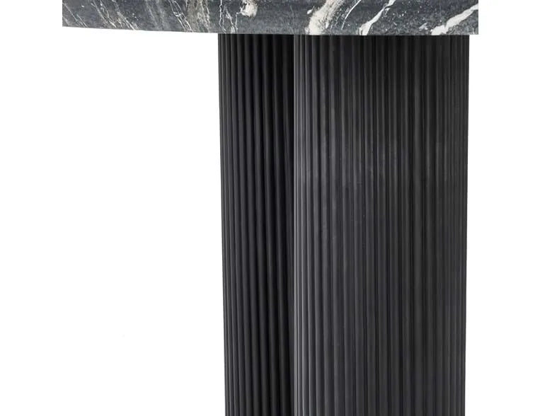Adrian 47" Outdoor Round Dining Table Black