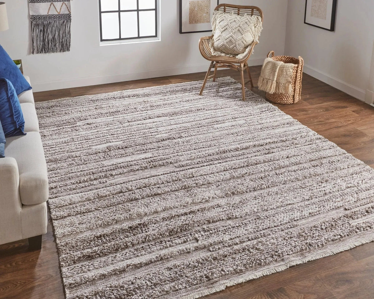 Alden ALD8637F Taupe/Brown Rug
