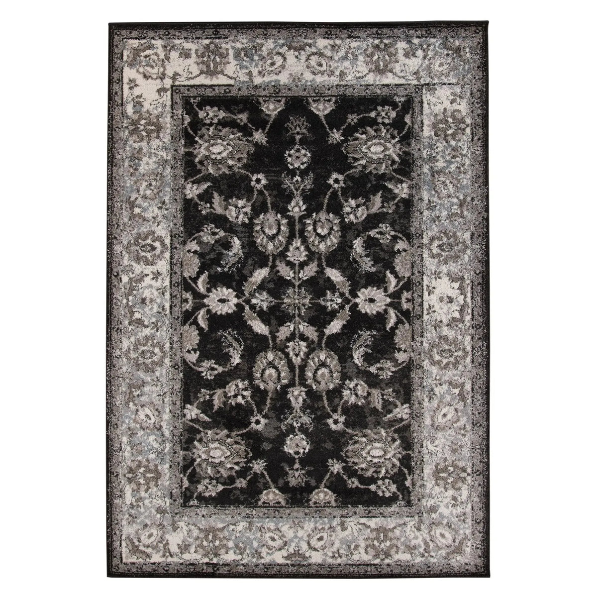 Alexandria ALX-44 Black/Ivory Rug