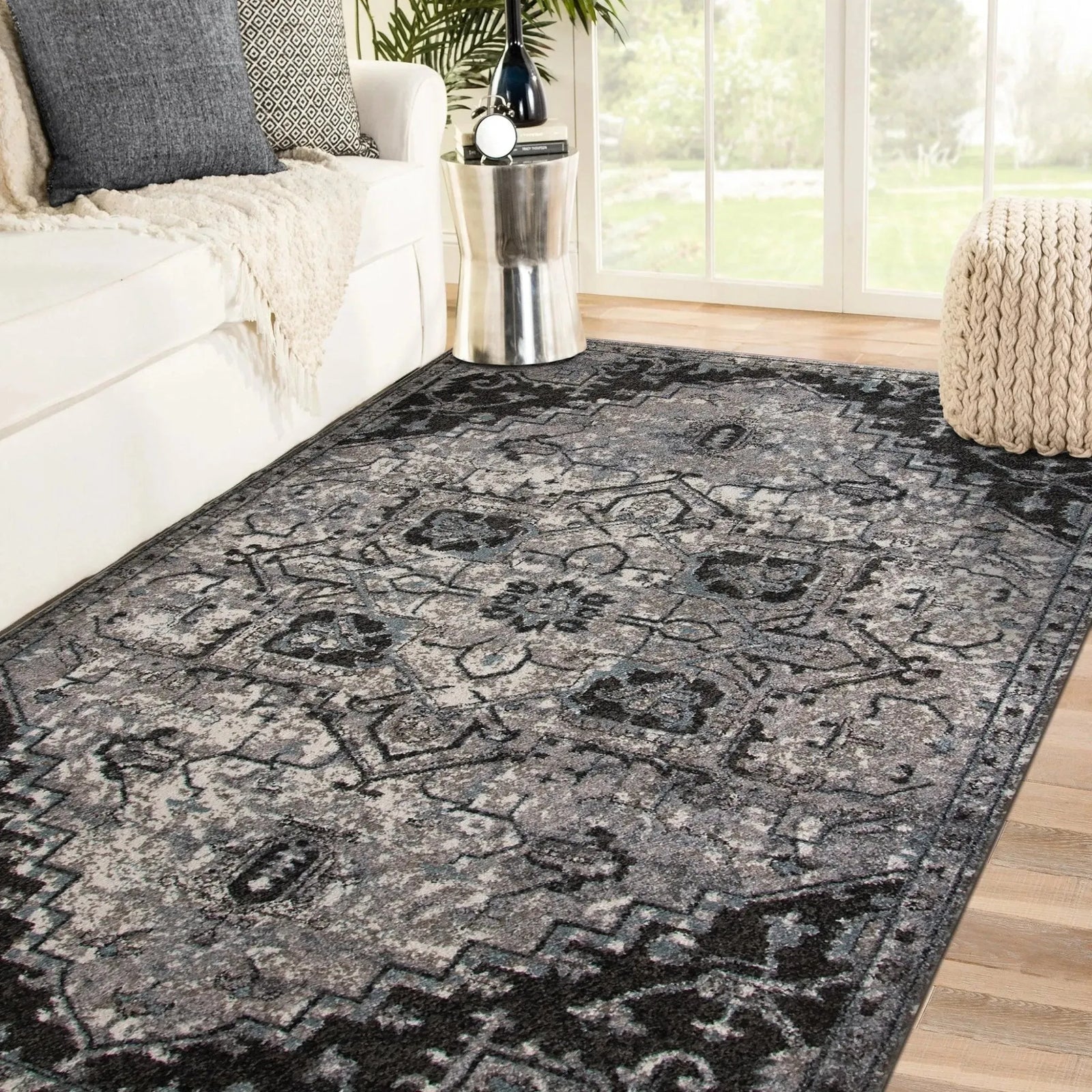 Alexandria ALX-49 Ivory/Grey Rug