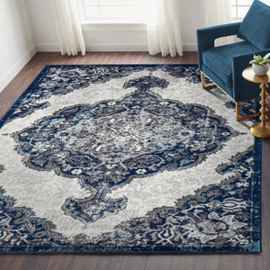 Alexandria ALX-86 Ivory/Navy Rug