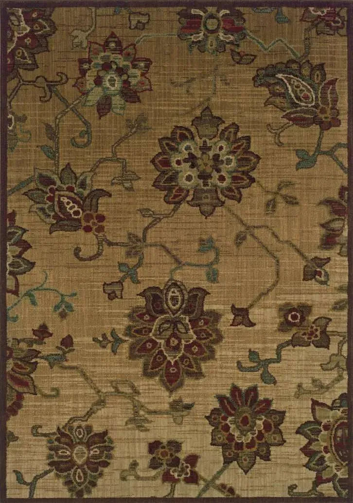 Allure 54A Beige/ Red Rug