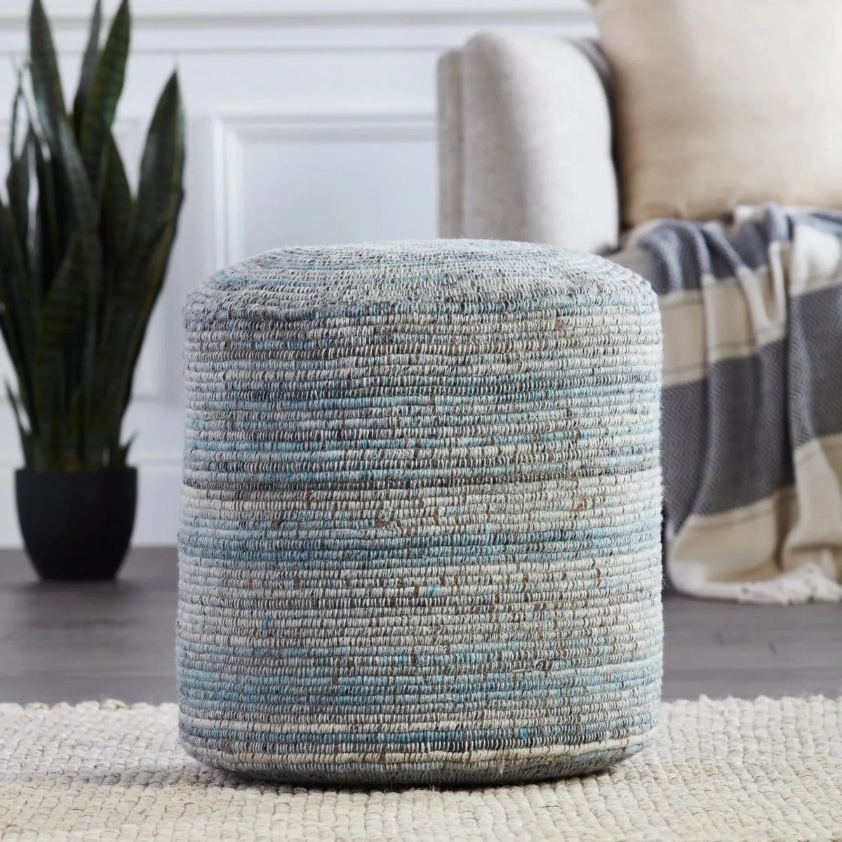 Amarillo Amr01 Duro Light Blue/Gray Pouf