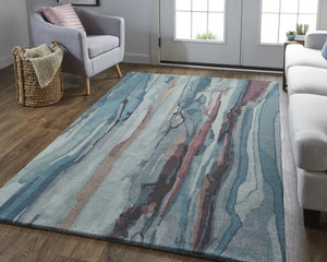 Amira 8634F Teal/Red Rug