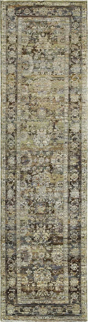 Andorra 7125C Green/ Brown Rug