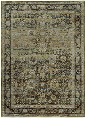 Andorra 7125C Green/ Brown Rug