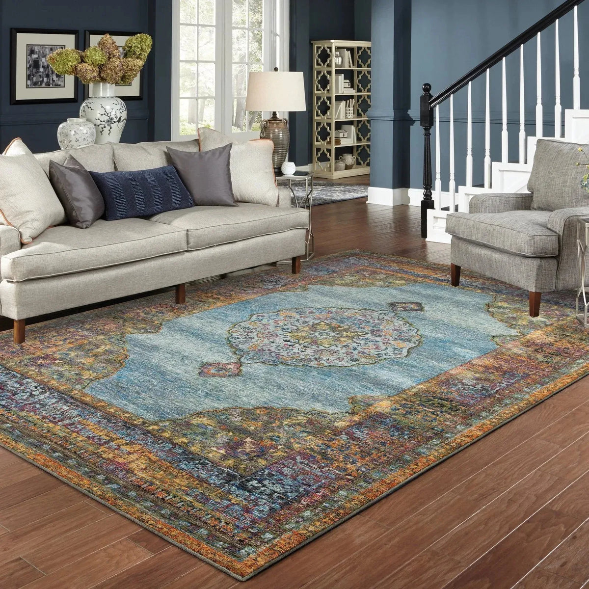 Andorra 7139A Blue/ Multi Rug