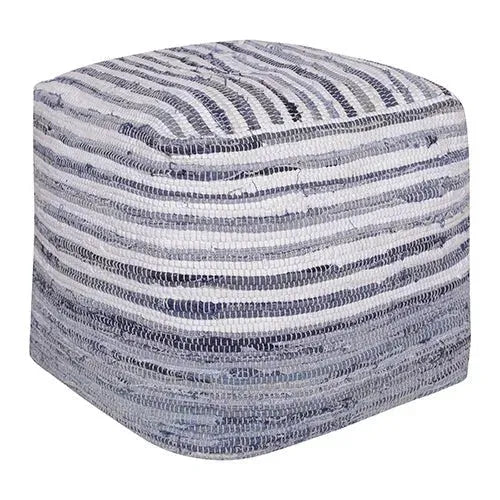 Andros 34123WHT White/Blue Pouf