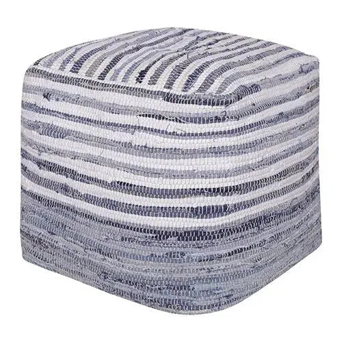 Andros 34123WHT White/Blue Pouf