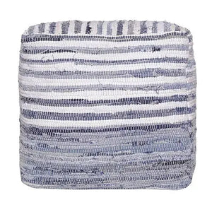 Andros 34123WHT White/Blue Pouf