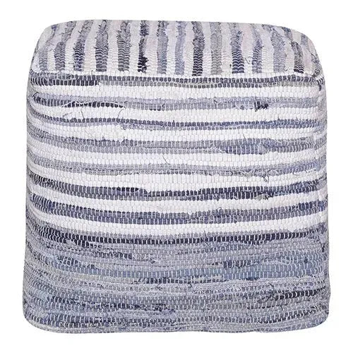 Andros 34123WHT White/Blue Pouf