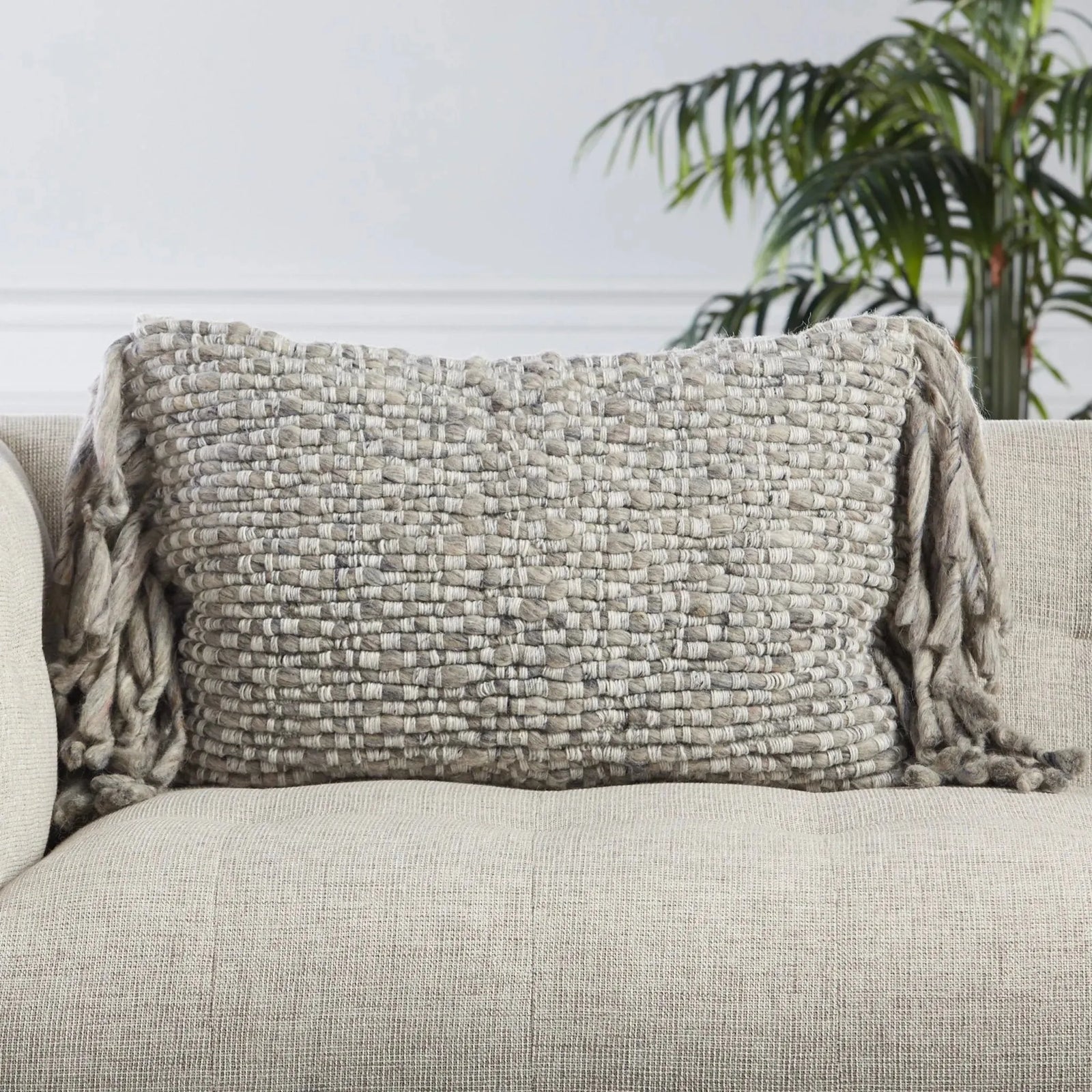 Angora Ago08 Cilo Light Gray/Ivory Pillow