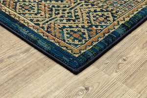Ankara 602K Blue/Gold Rug
