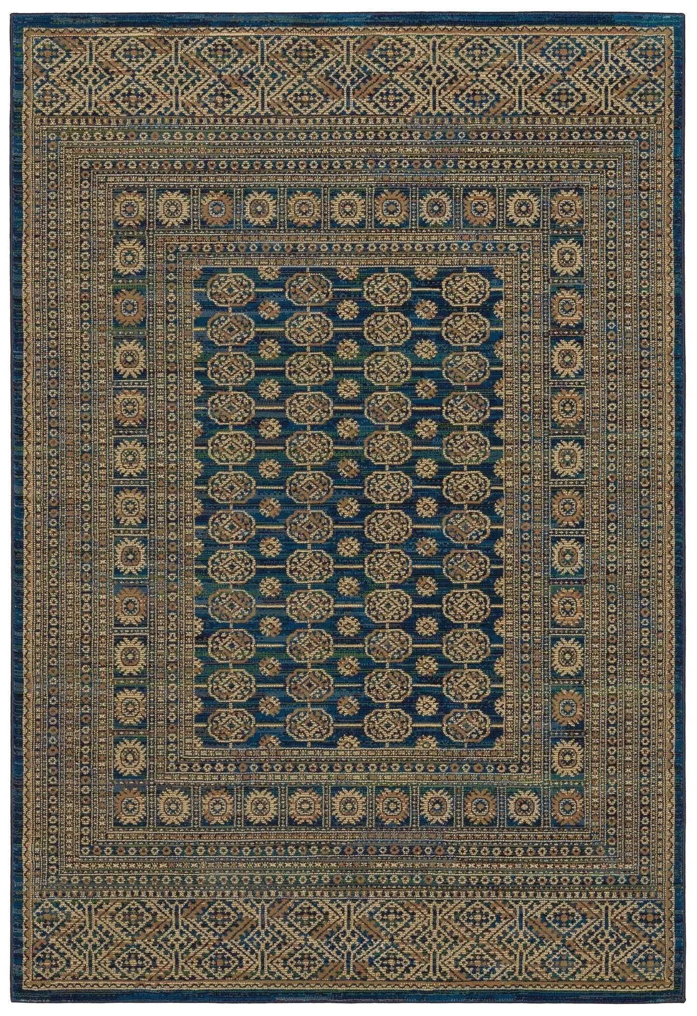 Ankara 602K Blue/Gold Rug