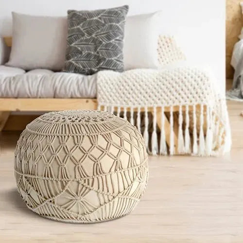 Astrid 99707NAT Natural Pouf