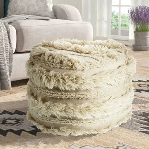 Astrid 99715IVO Ivory Pouf