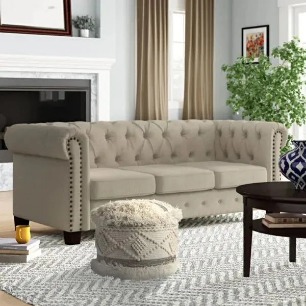 Astrid 99758WGY White/Grey Pouf