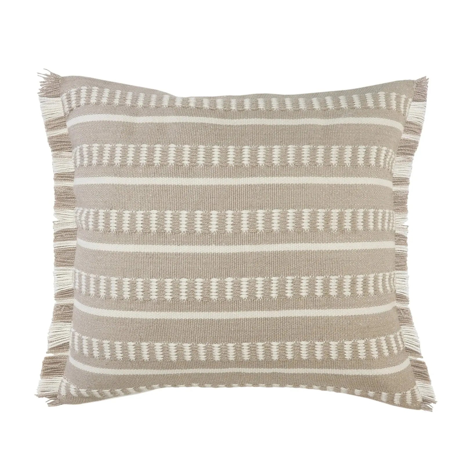 Atlantis Lr07588 Taupe/White Pillow