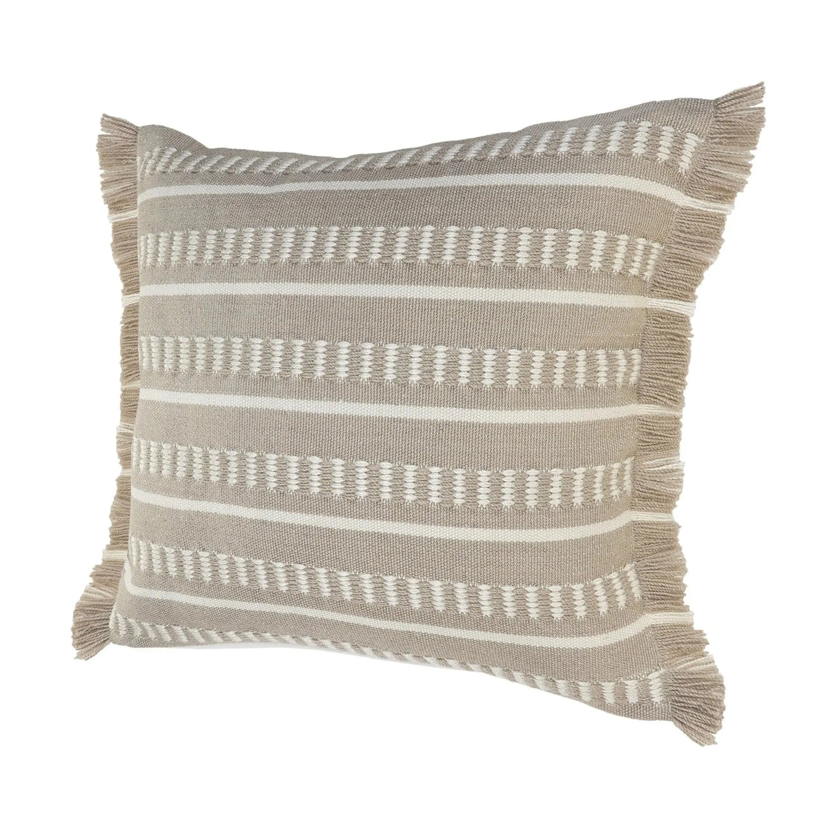 Atlantis Lr07588 Taupe/White Pillow