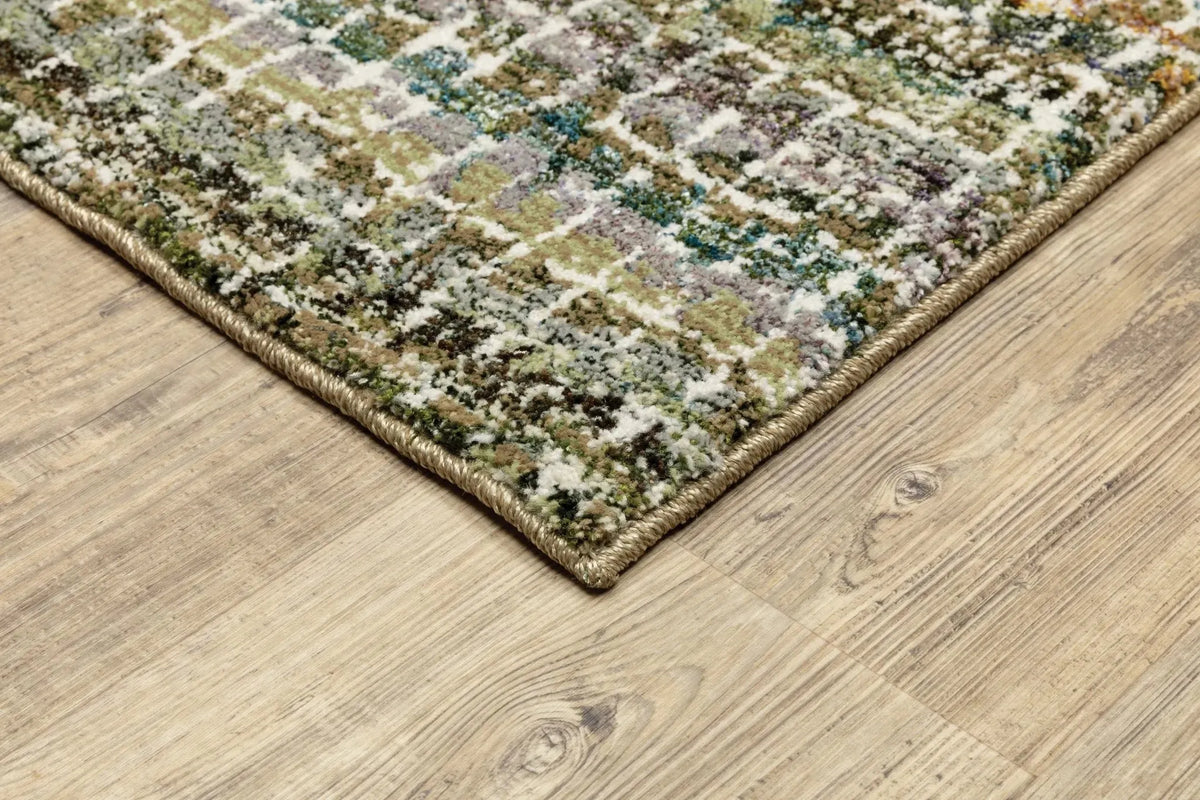 Atlas 747A Green/Multi Rug