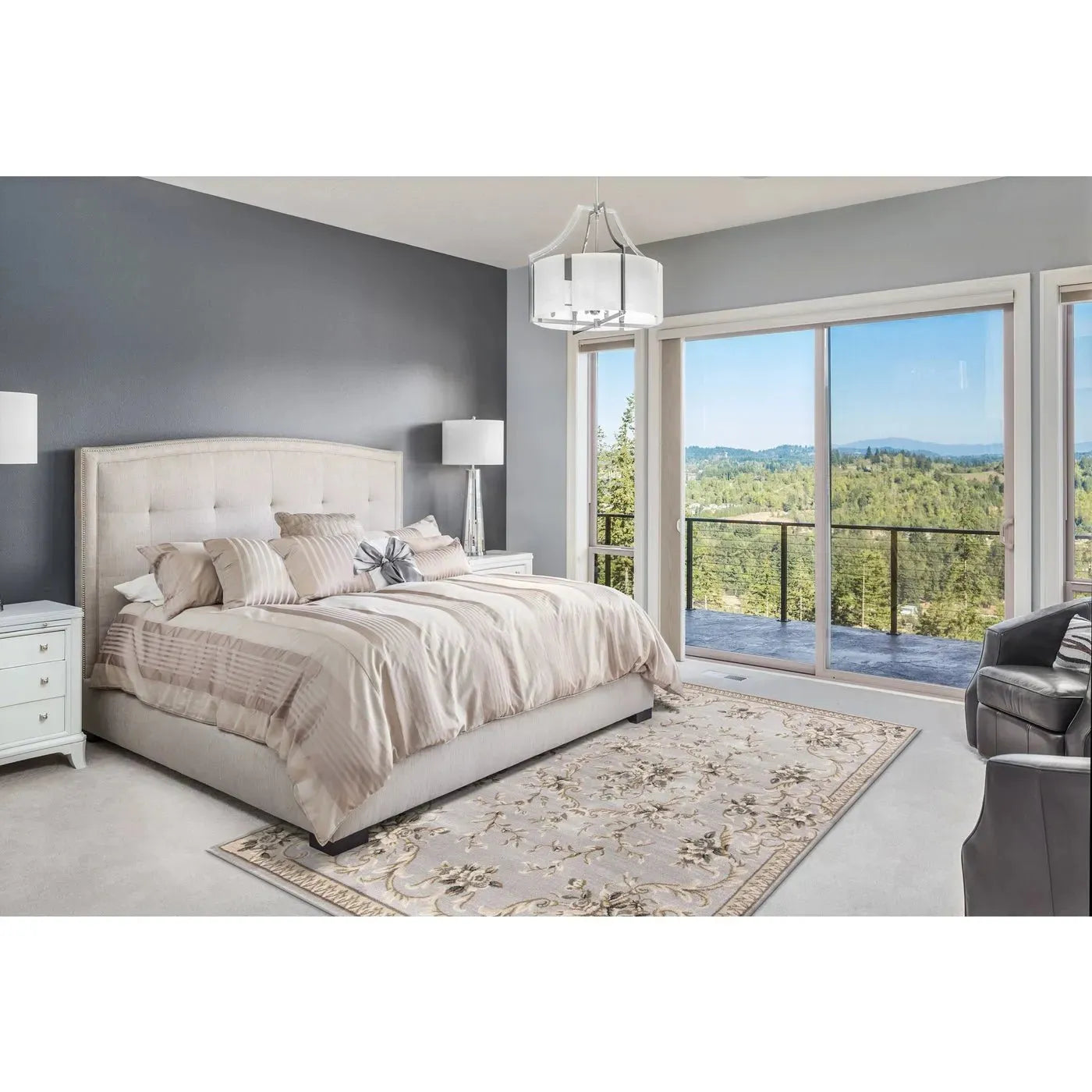 Avalon 5604 Aubusson Light Grey Rug