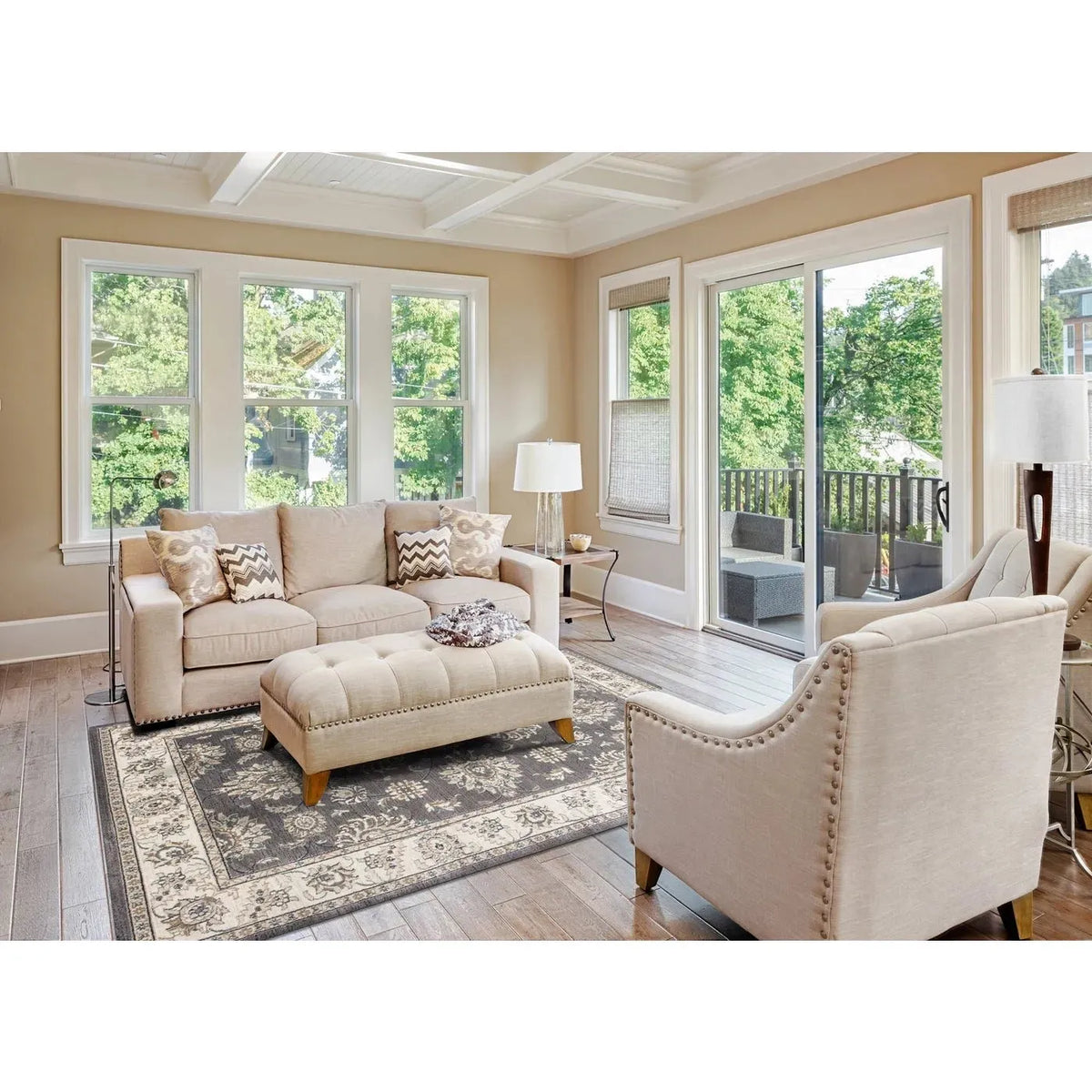 Avalon-5608 Kashan Grey/Ivory Rug