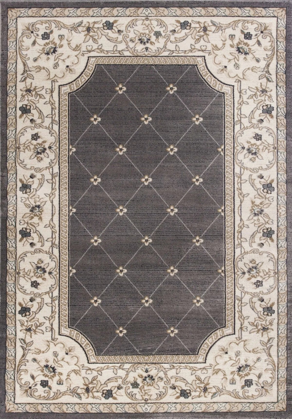 Avalon 5615 Courtyard Grey/Ivory Rug
