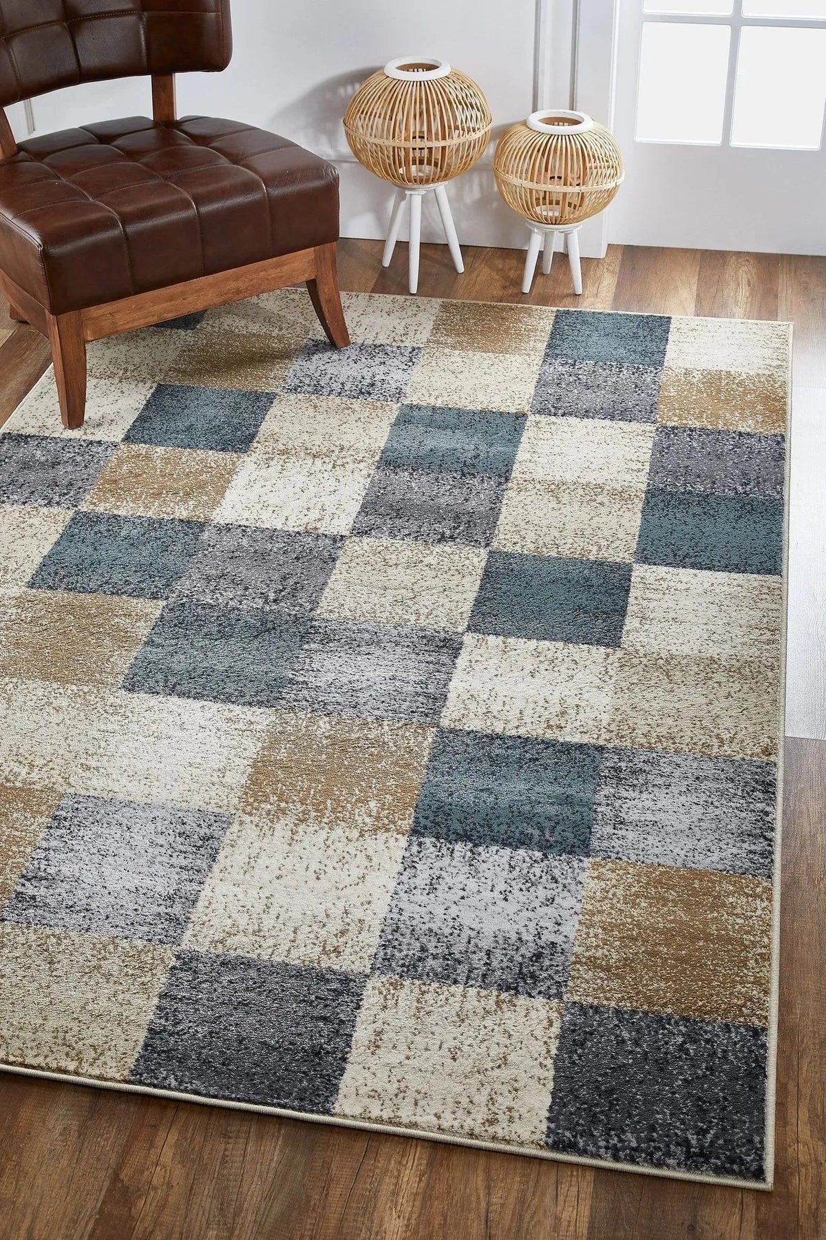 Avalon 5617 Checkered Ivory Rug