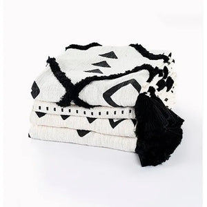 Avant-garde 80197BKN Black/Natural Throw Blanket