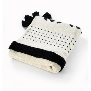 Avant-garde 80198BKN Black/Natural Throw Blanket